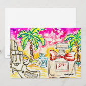 Beach Art Feestdagenkaart (Voorkant / Achterkant)