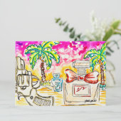 Beach Art Feestdagenkaart (Staand voorkant)