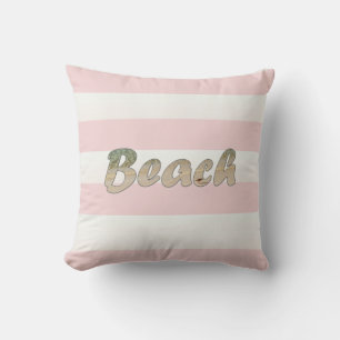 Beach Art Pink Cabana Stripe Kussen