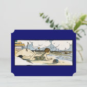 Beach Art Seascape Aangepaste Uitnodigingen (Staand voorkant)