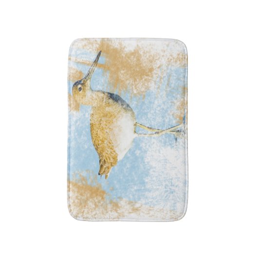 Beach Artwork met Willet Shorebird Badmat (Voorkant Verticaal)