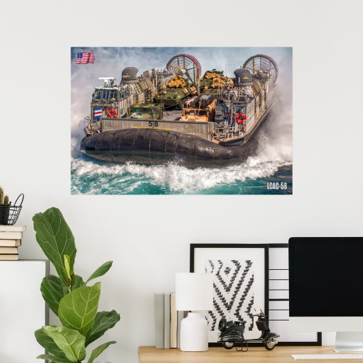 BEACH ASSAULT - LCAC-58 POSTER (Thuiskantoor)