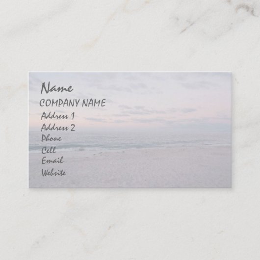 "Beach at Dawn"-Visitekaartje Visitekaartje (Voorkant)