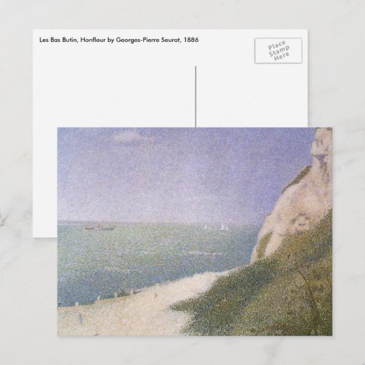 Beach at Honfleur van Georges Seurat,  kunst Briefkaart (Voorkant / Achterkant)