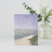 Beach at Honfleur van Georges Seurat, kunst Briefkaart (Staand voorkant)