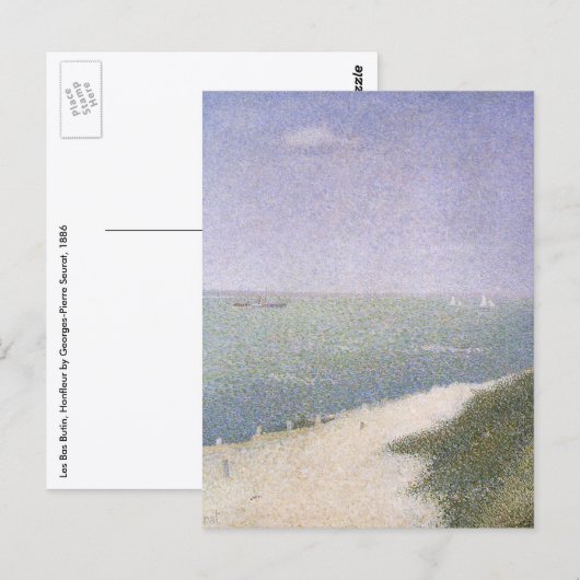 Beach at Honfleur van Georges Seurat, kunst Briefkaart (Voorkant / Achterkant)