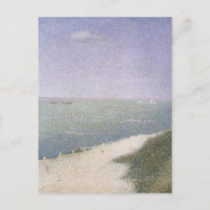 Beach at Honfleur van Georges Seurat, kunst Briefkaart