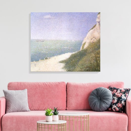 Beach at Honfleur van Georges Seurat,  kunst Canvas Afdruk (Insitu (Woonkamer))