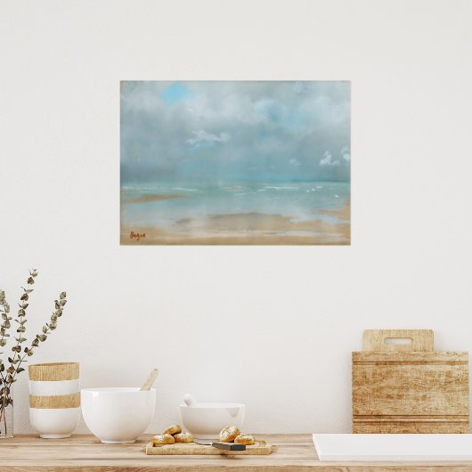 Beach at Low Tide van Edgar Degas Poster (Keuken)
