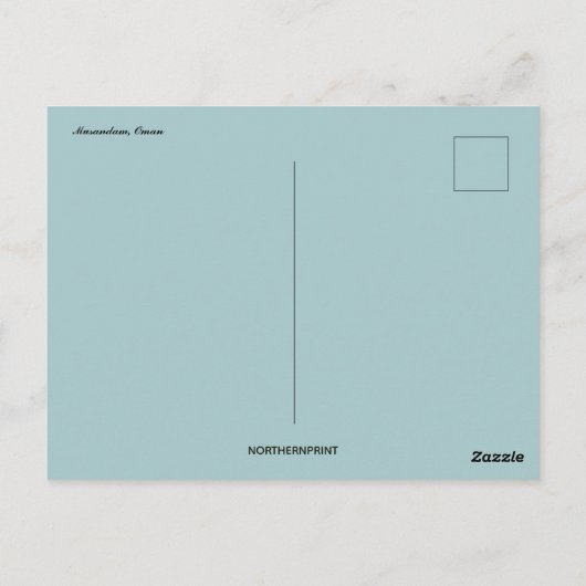 Beach at Musandam Oman Briefkaart (Achterkant)