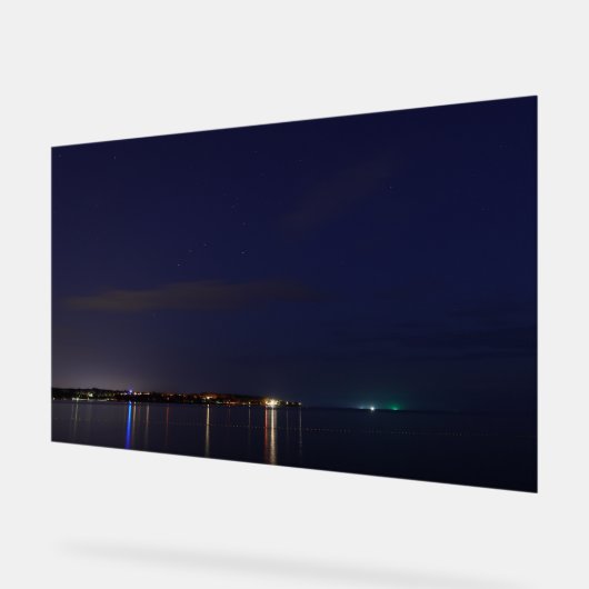 Beach at Night Acrylic Sign Acryl Bord (Hoek)