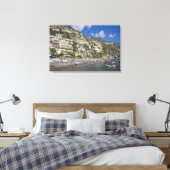 Beach at Positano, Campania, Italië Canvas Afdruk (Insitu (Slaapkamer))