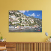 Beach at Positano, Campania, Italië Canvas Afdruk (Insitu (Woonkamer))