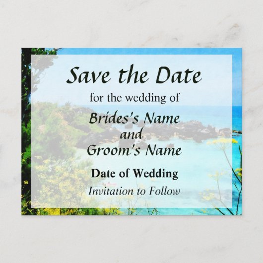 Beach at St. George Bermuda Save the Date Aankondigingskaart (Voorkant)