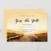 Beach at Sunset Save the Date Kaart (Voorkant / Achterkant)