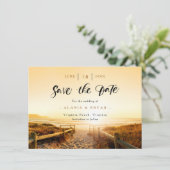 Beach at Sunset Save the Date Kaart (Staand voorkant)