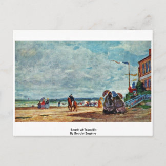 Beach at Trouville door Boudin Eugène Briefkaart