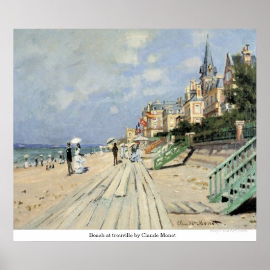 Beach at trouville door Claude Monet Poster (Voorkant)