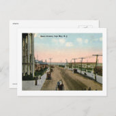 Beach Ave., Cape May, Vintage van New Jersey Briefkaart (Voorkant / Achterkant)