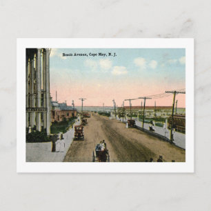 Beach Ave., Cape May, Vintage van New Jersey Briefkaart