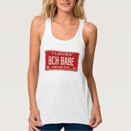 Beach Babe 1969 | Retro Red Florida License Plate Tanktop