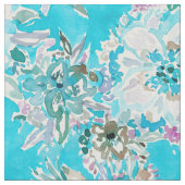 BEACH BABE Aqua Waterverf Floral Stof (Close Up)