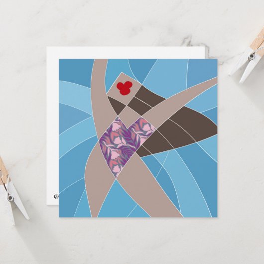 Beach Babe Badpak Model Mode Illustratie Kaart (Voorkant / Achterkant in situ)