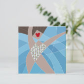 Beach Babe Badpak Model Mode Illustratie Kaart (Staand voorkant)