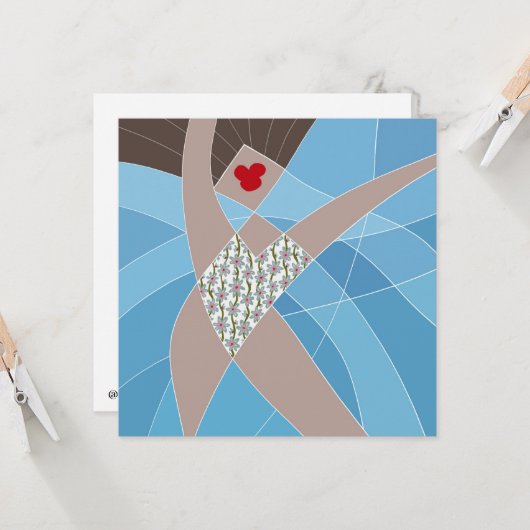 Beach Babe Badpak Model Mode Illustratie Kaart (Voorkant / Achterkant in situ)