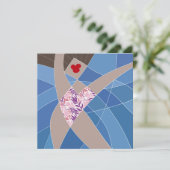 Beach Babe Badpak Model Mode Illustratie Kaart (Staand voorkant)