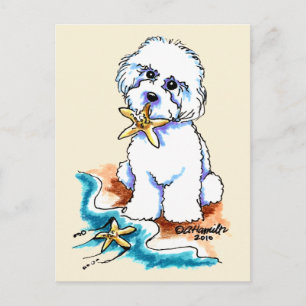 Beach Babe Bichon Frise Briefkaart