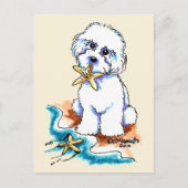 Beach Babe Bichon Frise Briefkaart (Voorkant)