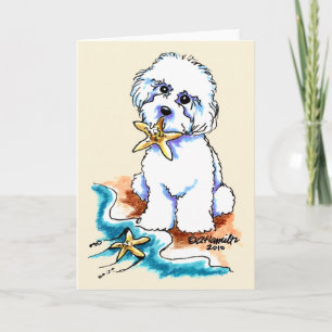 Beach Babe Bichon Frise Kaart