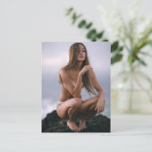 Beach babe bikini-model briefkaart (Staand voorkant)