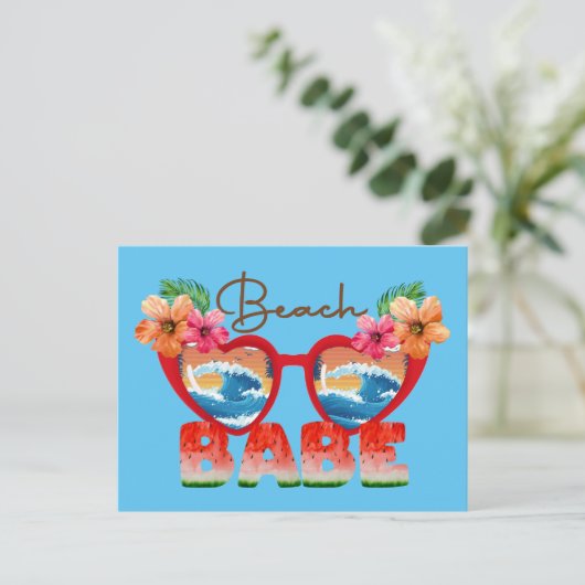 Beach Babe Briefkaart (Staand voorkant)