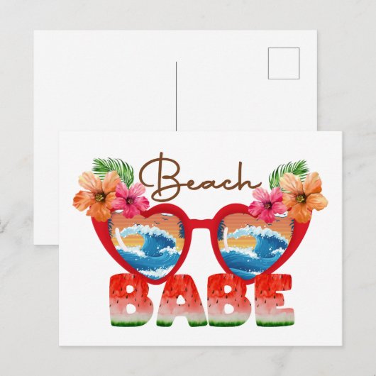 Beach Babe Briefkaart (Voorkant / Achterkant)