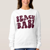 Beach Babe Burgundy Matching Bachelorette Party Trui (Voorkant)
