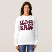 Beach Babe Burgundy Matching Bachelorette Party Trui (Voorkant volledig)