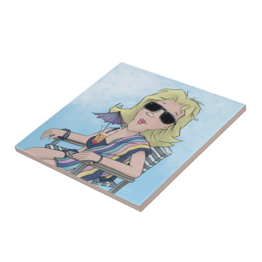 Beach Babe Ceramic Tile Tegeltje (Zijkant)