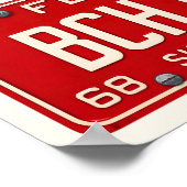 Beach Babe | Coastal Retro Florida License Plate Poster (Hoek)