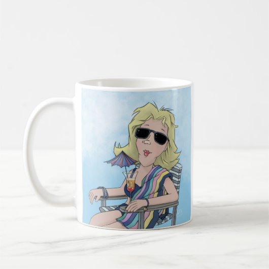 Beach Babe Coffee Mok (Links)