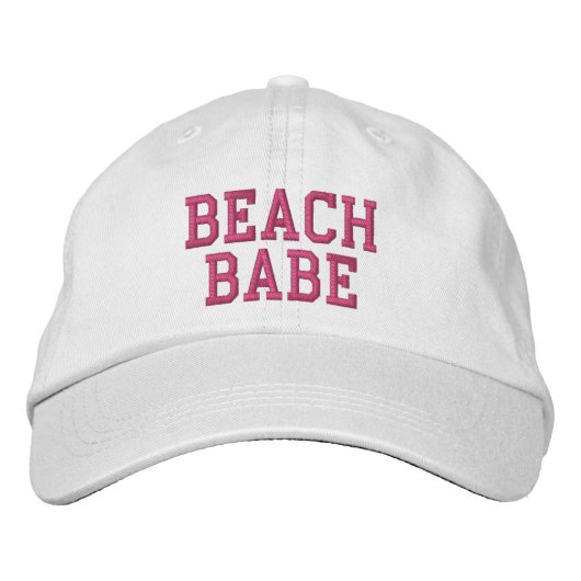 Beach Babe Girls citeert Typografie Roze borduurwe Geborduurde Pet (Voorkant)
