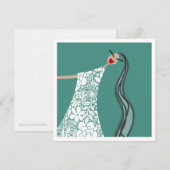 Beach Babe in White Flowers Mode Illustratie Kaart (Voorkant / Achterkant)