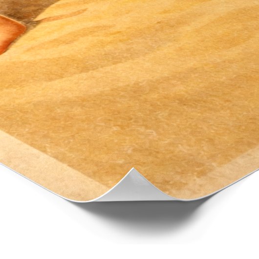 Beach Babe Pin-Up Mermaid - Retro Coastal Life Art Poster (Hoek)