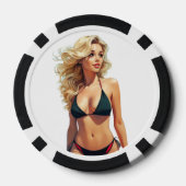Beach Babe Pin UP Poker Chips (Achterkant)
