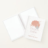 Beach Babe Seashell Pink Baby Shower Guest Book Notitieboek (Binnen)