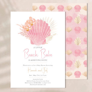 Beach Babe Shell Ocean Girl Baby shower Kaart
