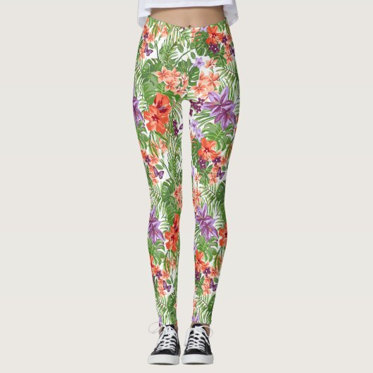 Beach Babe Tropische Leggings (Voorkant)
