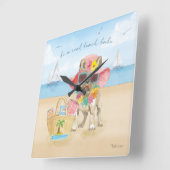 Beach Babe Vierkante Klok (Hoek)