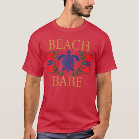 Beach Babe Zee Schildpad Kust Zomer Vakantie Gift T-shirt (Voorkant)